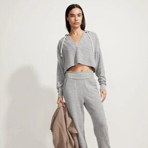 NWT Madewell  MWL Brushed Drawstring Hoodie Sweatshirt Heather Pepper S